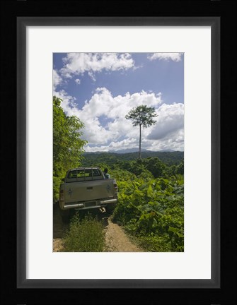 Framed Truck a dirt road, Malao, Big Bay Highway, Espiritu Santo, Vanuatu Print