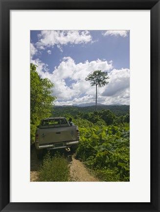 Framed Truck a dirt road, Malao, Big Bay Highway, Espiritu Santo, Vanuatu Print
