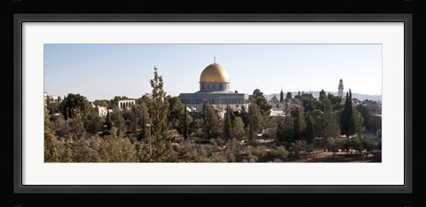 Framed Trees with mosque in the background, Dome Of the Rock, Temple Mount, Jerusalem, Israel Print