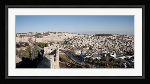 Framed House on a hill, Mount of Olives, and City of David, Jerusalem, Israel Print