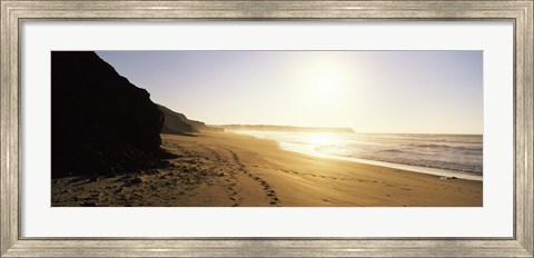 Framed Sunset over the beach, Lagos, Faro District, Algarve, Portugal Print