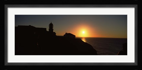 Framed Lighthouse on the coast, Cape Sao Vincente, Sagres, Algarve, Portugal Print