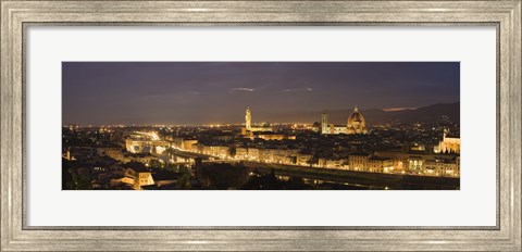Framed Florence at night, Tuscany, Italy Print