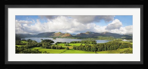 Framed Hill and lake, Derwent Water, Keswick, English Lake District, Cumbria, England Print