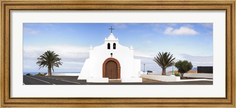 Framed Chapel on a hill, Tiagua, Lanzarote, Canary Islands, Spain Print