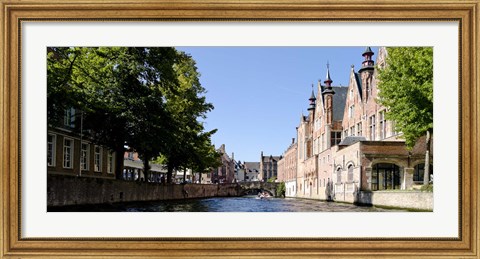 Framed Canal in Bruges, West Flanders, Belgium Print