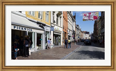 Framed Stores in a street, Bruges, West Flanders, Belgium Print
