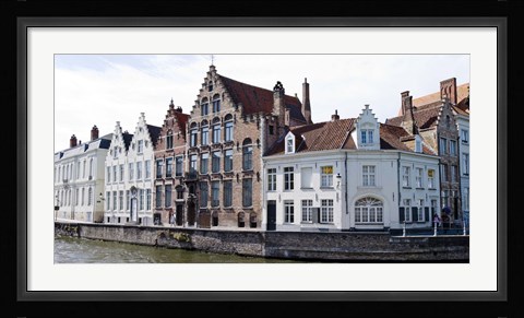 Framed Houses along a canal, Bruges, West Flanders, Belgium Print
