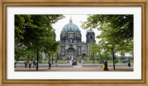 Framed People in a park in front of a cathedral, Berlin Cathedral, Berlin, Germany Print