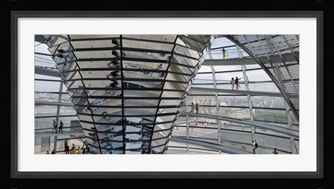Framed Mirrored cone at the center of the dome, Reichstag Dome, The Reichstag, Berlin, Germany Print