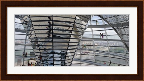 Framed Mirrored cone at the center of the dome, Reichstag Dome, The Reichstag, Berlin, Germany Print