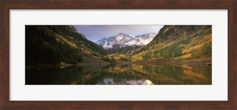 Framed Reflection of trees on water, Aspen, Pitkin County, Colorado, USA Print