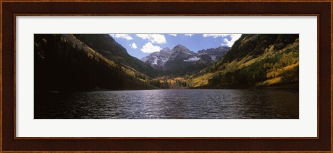 Framed Lake with mountain range in the background, Aspen, Pitkin County, Colorado, USA Print