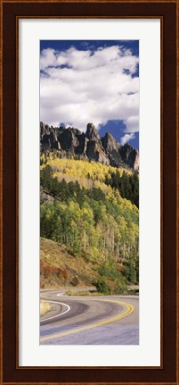 Framed Winding road passing through mountains, Jackson Guard Station, Ridgway, Colorado, USA Print
