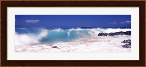 Framed Waves breaking on the rocks, Big Beach, Makena, Maui, Hawaii, USA Print