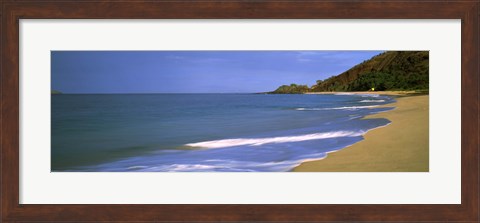 Framed Tide on the beach, Makena Beach, Maui, Hawaii, USA Print