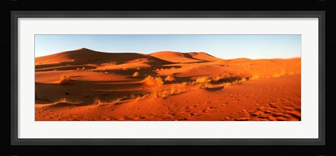 Framed Desert at sunrise, Sahara Desert, Morocco Print