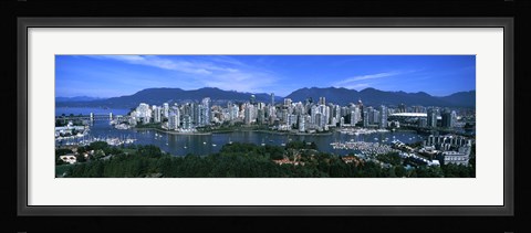 Framed Aerial view of a cityscape, Vancouver, British Columbia, Canada 2011 Print