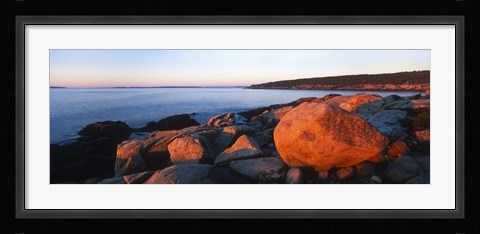 Framed Rock formations on the coast, Otter Creek Cove, Acadia National Park, Mount Desert Island, Hancock County, Maine, USA Print