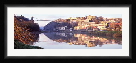 Framed Suspension bridge across a river, Clifton Suspension Bridge, Bristol, England Print