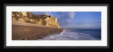 Framed Surf on the beach, Hooken Beach, Branscombe, Devon, England Print