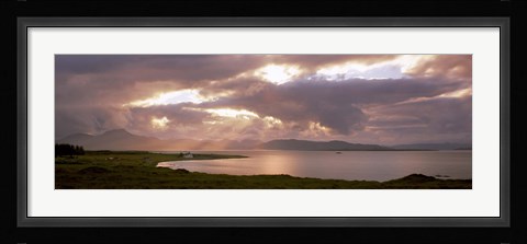Framed Cuillins hills and Scalpay from across Broadford Bay, Isle of Skye, Scotland Print