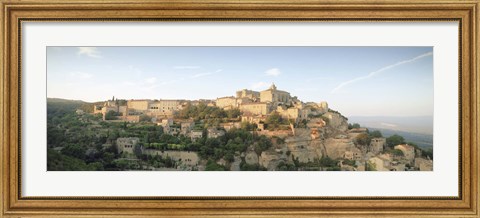 Framed Hilltop village, Gordes, Vaucluse, Provence-Alpes-Cote d&#39;Azur, France Print