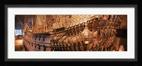 Framed Wooden ship Vasa in a museum, Vasa Museum, Stockholm, Sweden Print
