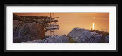 Framed Sailboats on the coast, Lilla Nassa, Stockholm Archipelago, Sweden Print
