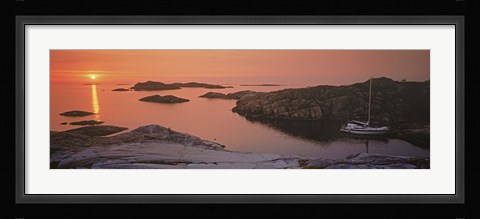 Framed Sailboat on the coast, Lilla Nassa, Stockholm Archipelago, Sweden Print