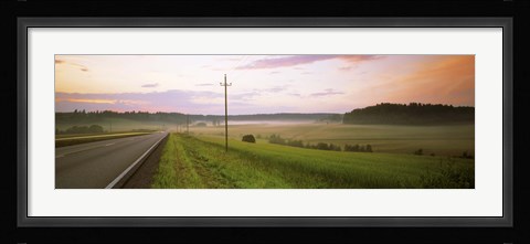 Framed Country road passing through a field, Finland Print
