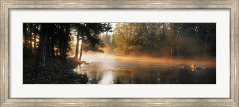 Framed Fog over a river, Dal River, Sweden Print
