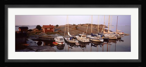 Framed Sailboats on the coast, Stora Nassa, Stockholm Archipelago, Sweden Print
