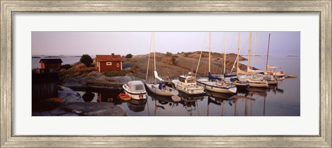 Framed Sailboats on the coast, Stora Nassa, Stockholm Archipelago, Sweden Print