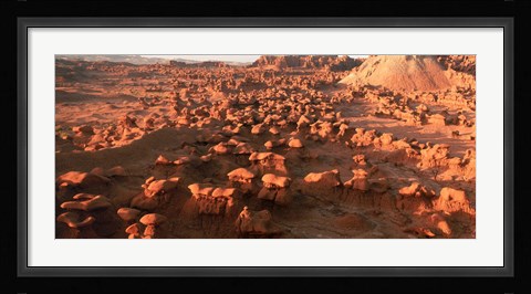 Framed Scenic rock sculptures at Goblin Valley State Park, Utah, USA Print