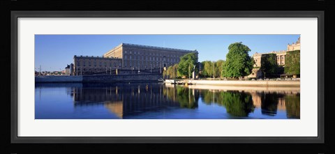 Framed Reflection of a palace in water, Royal Palace, Stockholm, Sweden Print