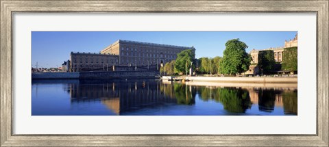 Framed Reflection of a palace in water, Royal Palace, Stockholm, Sweden Print