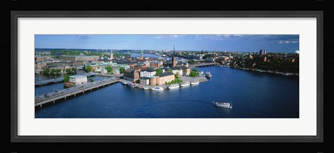 Framed Aerial view of an island, Riddarholmen Island, Riddarfjarden, Stockholm, Sweden Print
