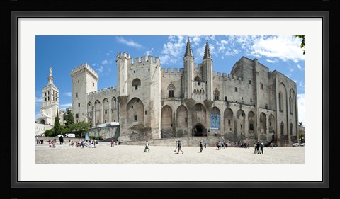 Framed People in front of a palace, Palais des Papes, Avignon, Vaucluse, Provence-Alpes-Cote d'Azur, France Print