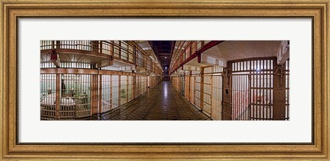 Framed Corridor of a prison, Alcatraz Island, San Francisco, California, USA Print