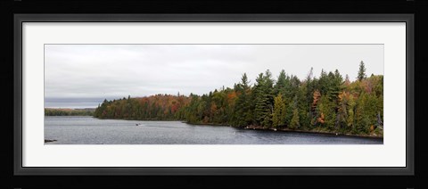 Framed Boat in Canoe Lake, Algonquin Provincial Park, Ontario, Canada Print