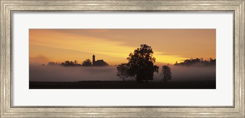 Framed Early morning fog near Seeg, Ostallgau, Bavaria, Germany Print