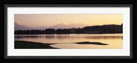 Framed Forggensee Lake and Allgau Alps at sunrise, Ostallgau, Bavaria, Germany Print