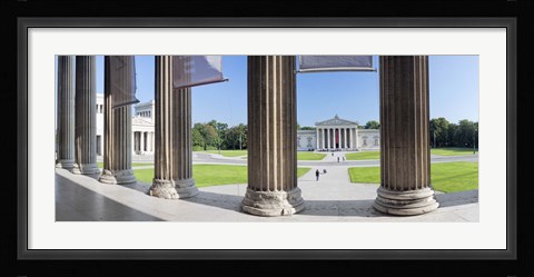 Framed View from Staatliche Antikensammlung to the Propylaeen and Glyptothek, Koenigsplatz, Munich, Bavaria, Germany Print