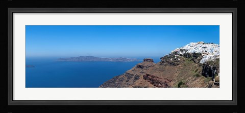 Framed Village on a hill, Imerovigli, Santorini, Cyclades Islands, Greece Print