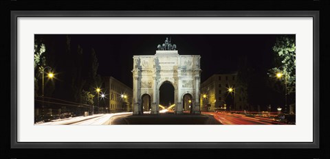 Framed Siegestor at Ludwigstrasse, Schwabing, Munich, Bavaria, Germany Print