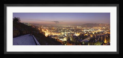 Framed Stuttgart at Night, Baden-Wurttemberg, Germany Print