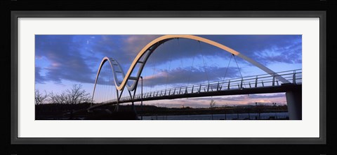 Framed Modern bridge over a river, Infinity Bridge, River Tees, Stockton-On-Tees, Cleveland, England Print