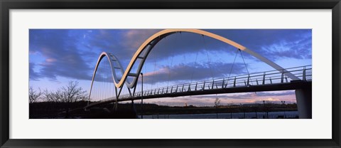 Framed Modern bridge over a river, Infinity Bridge, River Tees, Stockton-On-Tees, Cleveland, England Print