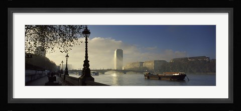 Framed Millbank Tower during fog, Lambeth, Thames River, London, England 2011 Print